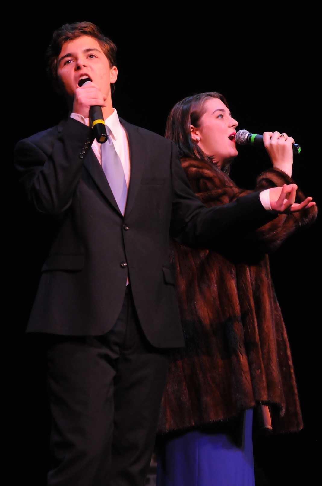 Lawson Marchetti and Madeline Porter singing "Baby It's Cold Outside" by Frank Loesser. Photo courtesy of Hubert Worley Photography.
