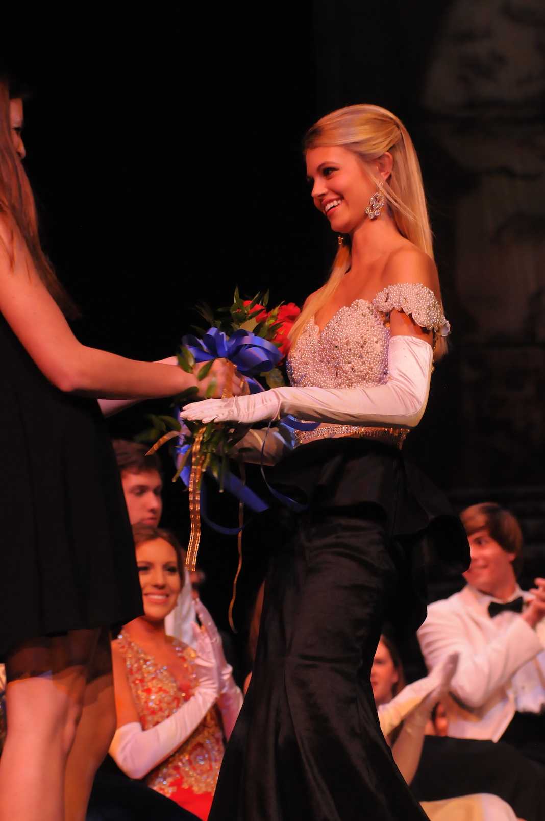 Mallory Abraham receiving award for most Beautiful. courtesy of Hubert Worley Photography.