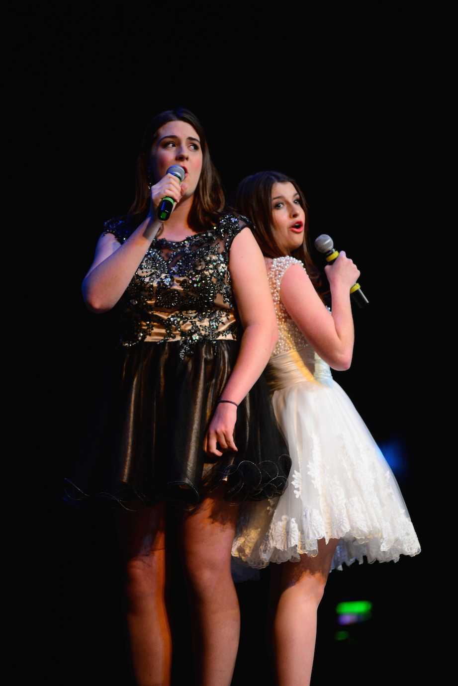 (photo courtesy of Mr. Hubert Worley) Sarah Kennedy Duncan and Madeleine Porter sing "What is This Feeling" from Wicked