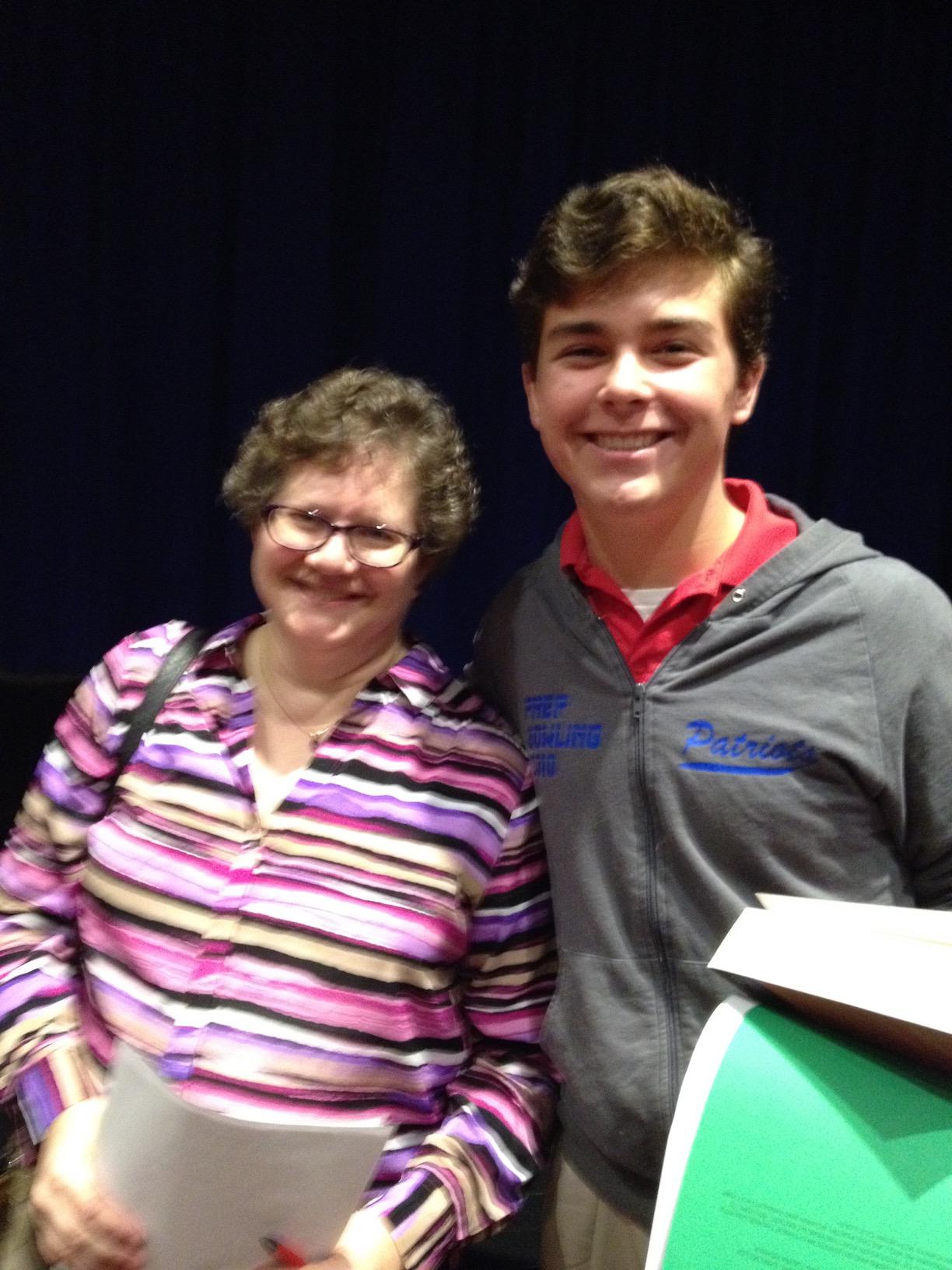 Dr. Whitney and first place winner Lawson Marchetti. Photo courtesy of Dr. Lisa Whitney.