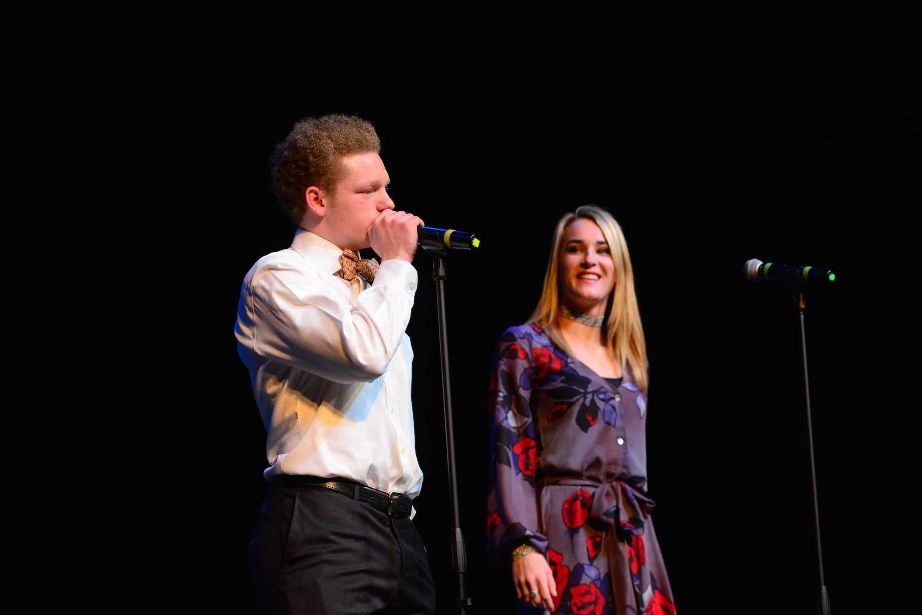 (photo courtesy of Mr. Hubert Worley) Cooper Henry and Riley Kellum sing "Brighter Days"