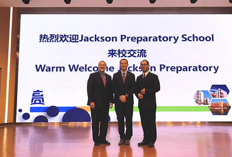 Prep officials welcomed to Taizhou, China. 