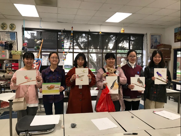 Chinese students display their work in one of Preps art rooms